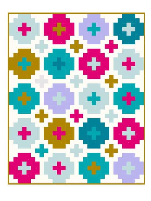 cross tile quilt pattern, emily dennis, quilty love, beginner, fat quarter friendly