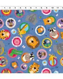 Noah & Friends Porthole Animals DENIM