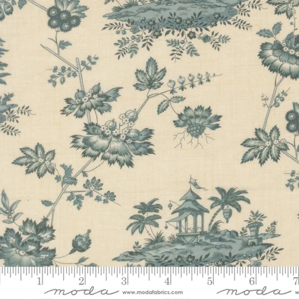FG Jardinage Florals scenic pearl french blue