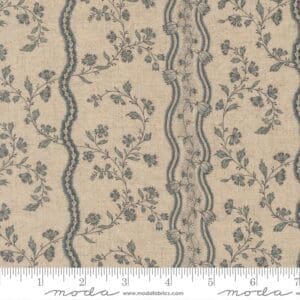 Fleur De Paris Jonquille Stripes Floral Pearl Fr Blue Linen